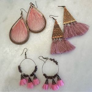 NEW - Set of pink earrings